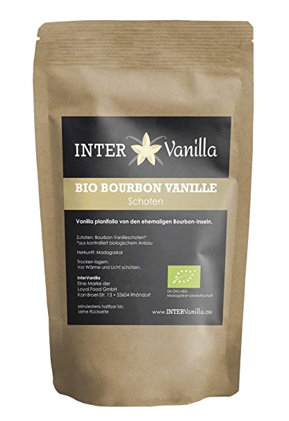 InterVanilla BIO Bourbon Vanilleschoten, 10 Stück 12-13 cm - InterVanilla