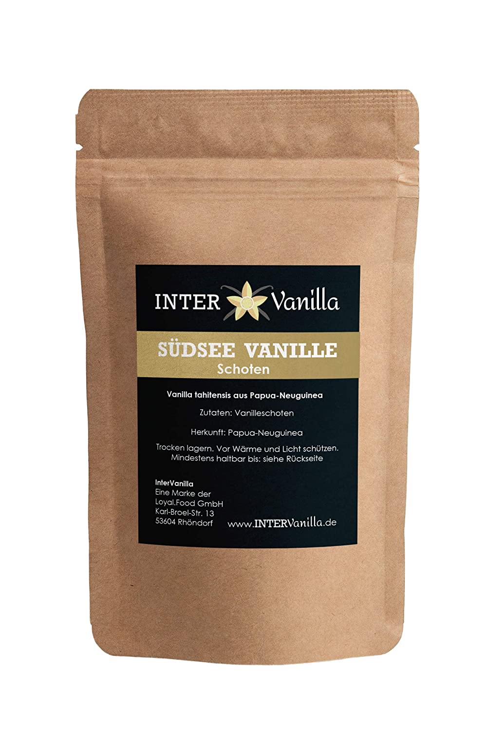 Südsee Vanilleschoten 4 Stück 12/13 cm - InterVanilla